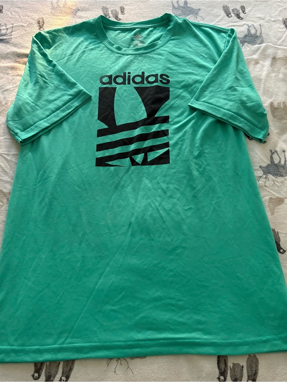 adidas Men’s Teal Green Short-Sleeve Graphic T-Shirt